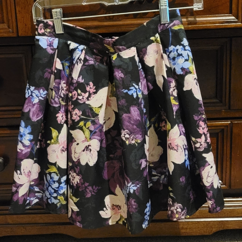 Girls 12 floral pleated circle skirt